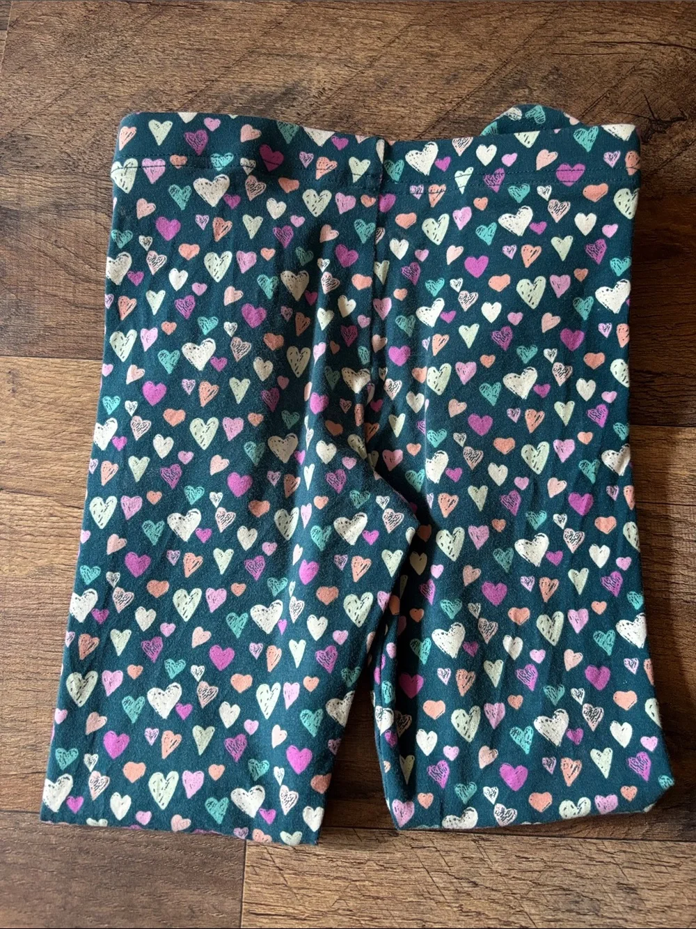 Matilda Jane Blue and Purple Heart Print Button Leggings size 6